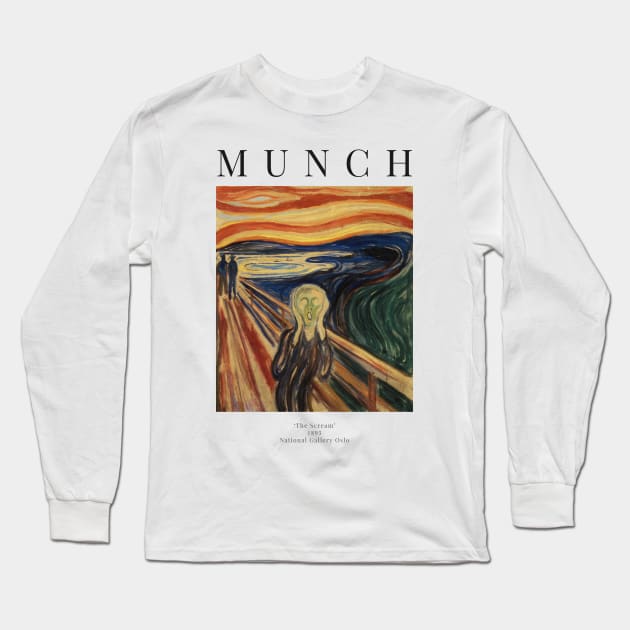 The Scream - Edvard Munch - Exhibition Poster Long Sleeve T-Shirt by studiofrivolo